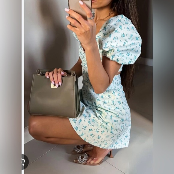 Zara Cut Out Printed Dress. New With Tags. - Picture 2 of 9